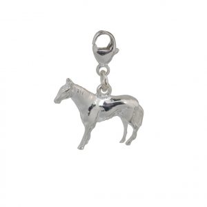 Silver 24x19mm standing horse Charm on a lobster trigger