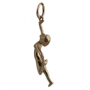 9ct Gold 26x7mm Yoga position Pendant or Charm