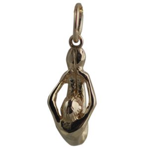 9ct Gold 15x7mm intense stretch of the west Yoga position Pendant or Charm