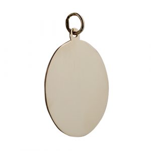 9ct Gold 26x21mm plain oval Disc