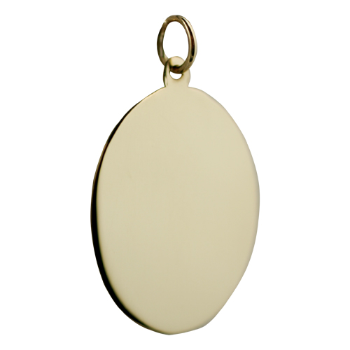 18ct Gold 26x21mm plain oval Disc