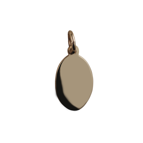9ct Gold 16x11mm plain oval Disc