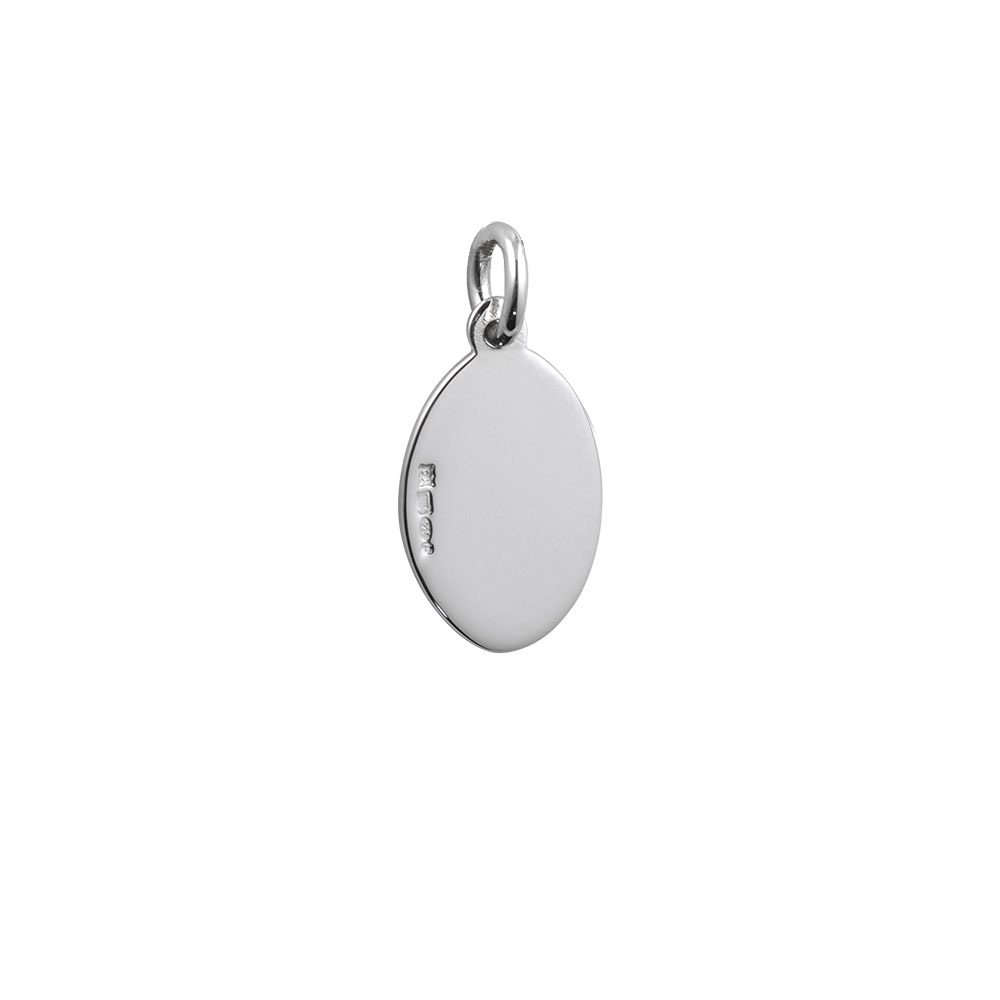 Silver 16x11mm hand engraved oval Disc - Image 2