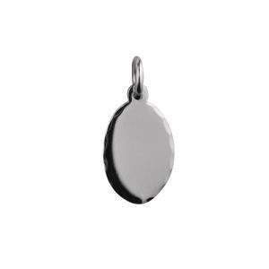 Silver 16x11mm diamond cut edge oval Disc
