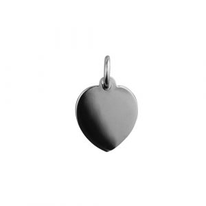 Silver 16x14mm plain Heart Disc