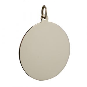 9ct Gold 26mm plain round Disc