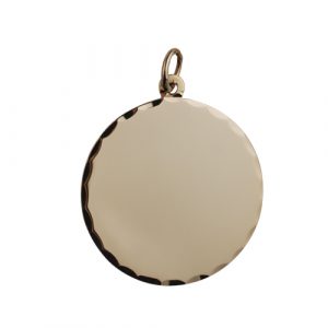 9ct Gold 26mm diamond cut edge round Disc