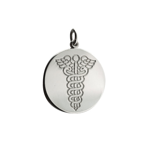 Silver 19mm round plain Medical Alarm Disc