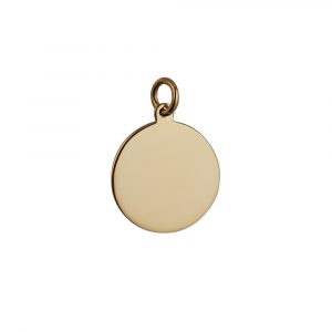 9ct Gold 20mm round plain Disc