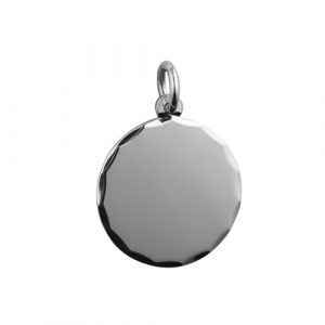 Silver 20mm round diamond cut edge Disc