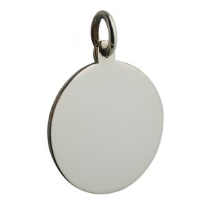 9ct White Gold 20mm round plain Disc