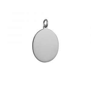 Silver 27x21mm plain oval Disc