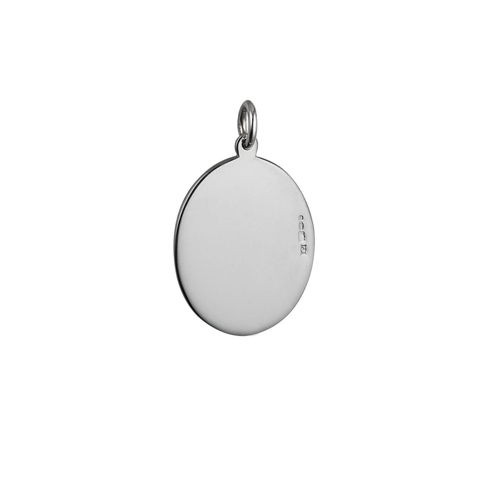 Silver 27x21mm hand engraved oval Disc - Image 2