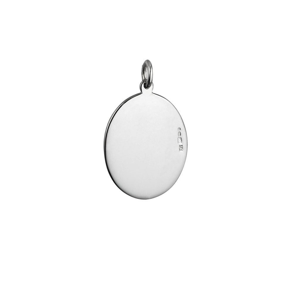 Silver 27x21mm hand engraved oval Disc - Image 2