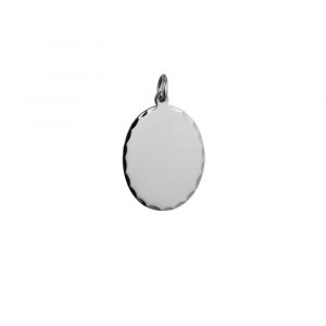 Silver 27x21mm diamond cut edge oval Disc