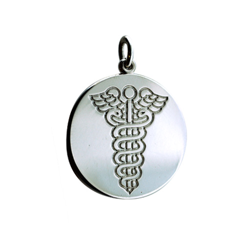 Silver 25mm round plain Medical Alarm Disc