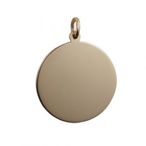 9ct Gold 26mm round plain Disc