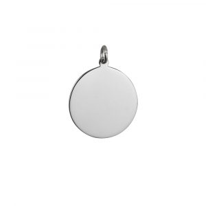 Silver 26mm round plain Disc