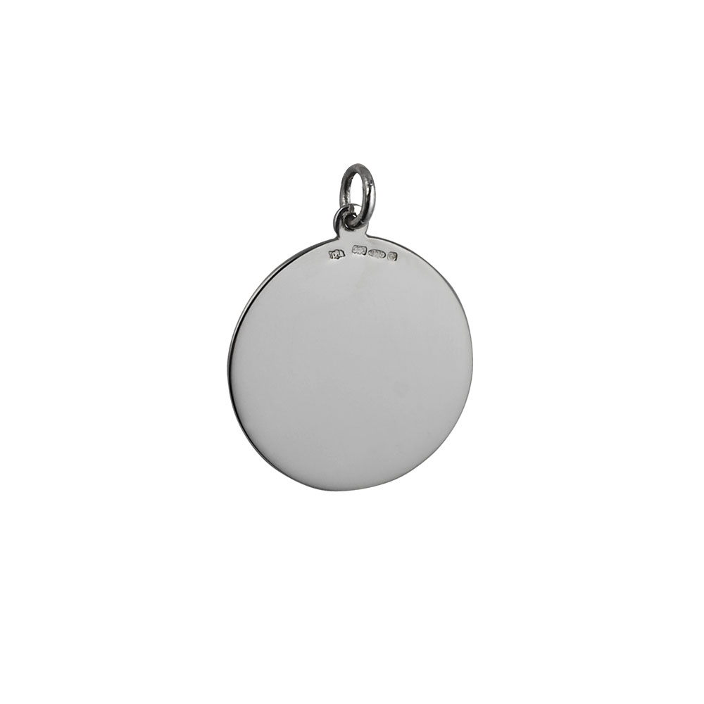 Silver 26mm round hand engraved Disc - Image 2
