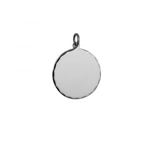 Silver 26mm round diamond cut edge Disc