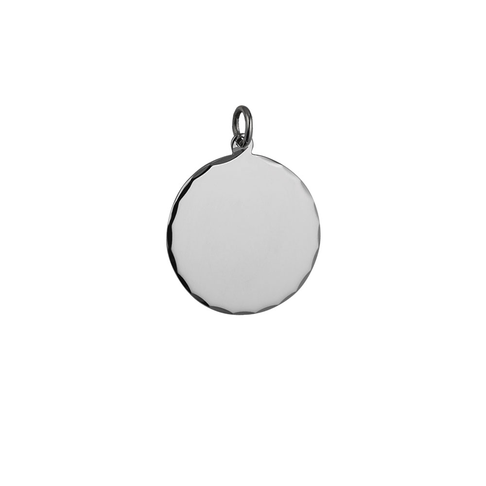 Silver 26mm round diamond cut edge Disc