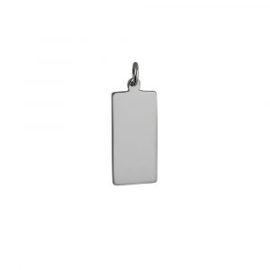Silver 26x13mm hand engraved Medical Alarm rectangular Disc