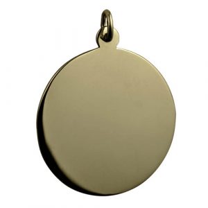 9ct Gold 30mm round plain round Disc