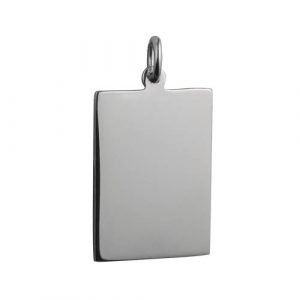 Silver 25x18mm plain Rectangular Disc