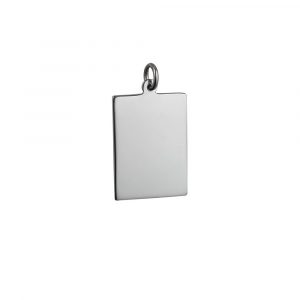 Silver 25x18mm Plain rectangular Disc