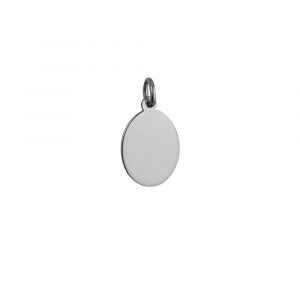 Silver 17x14mm plain oval Disc
