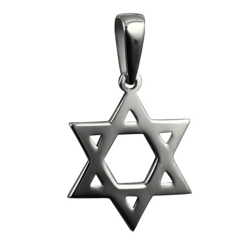 Silver 25x22mm plain Star of David Pendant on a bail