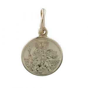 9ct Gold 10mm round St Christoper Charm