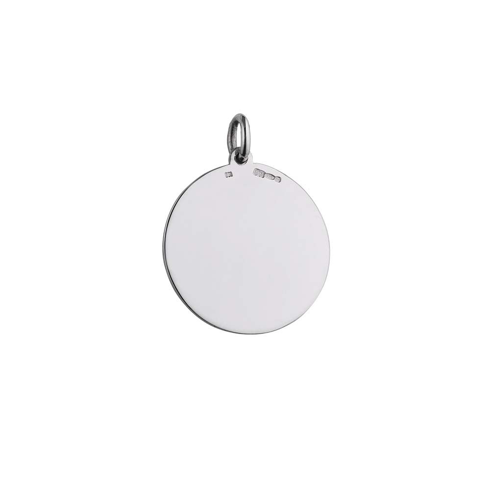 Silver 22mm round Pisces Zodiac Pendant - Image 2