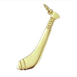 9ct Gold 40x11mm plain Hurley stick Pendant