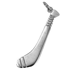 Silver 40x11mm plain Hurley stick Pendant
