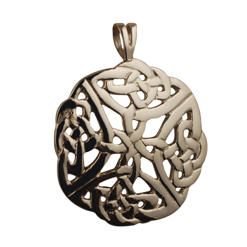 9ct Gold 29mm round Celtic knot design Pendant