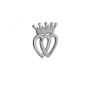 Silver 33x23mm Luckenbooth double Heart and Crown Pendant