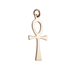 9ct Gold 33x17mm Plain Solid Ankh or Peace Cross