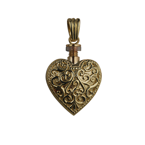 9ct Gold 25x22mm handmade Embossed Heart Memorial Locket - Image 4
